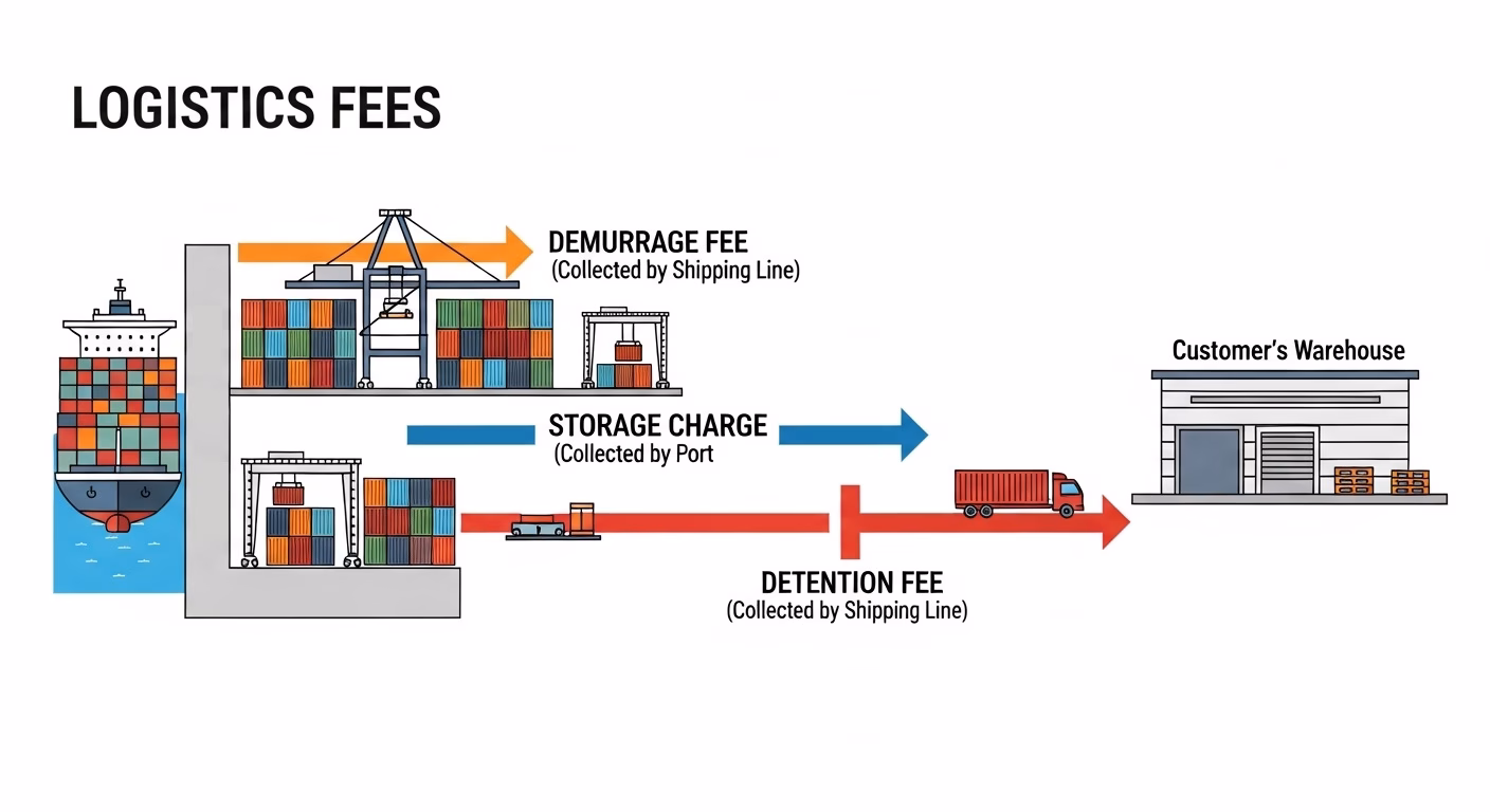 Demurrage là gì? Phân biệt DEM, DET, Storage & Cách tính phí lưu container tại cảng