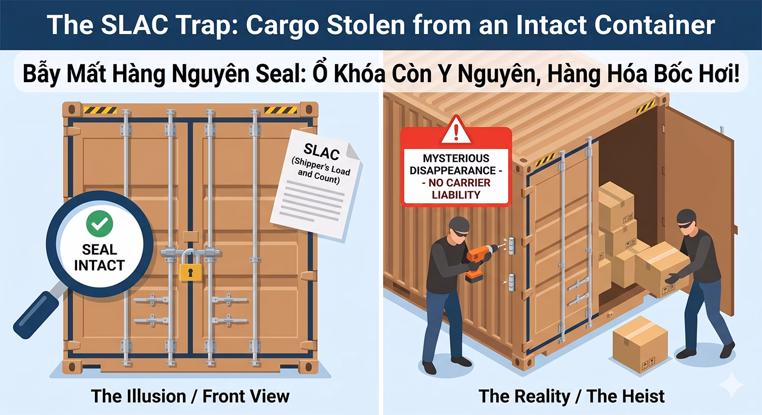 Bẫy Mất Hàng “Nguyên Seal” (SLAC): Ổ Khóa Còn Y Nguyên, Hàng Bốc Hơi, Hãng Tàu Phủi Tay!