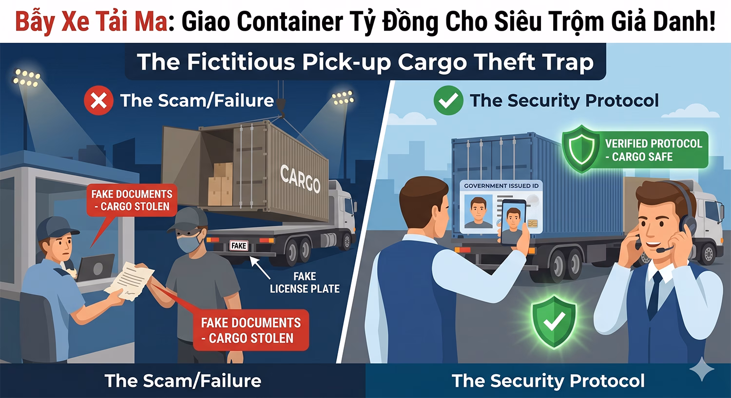 Bẫy “Xe Tải Ma” (Fictitious Pick-up): Container Tiền Tỷ Bốc Hơi Giữa Ban Ngày Vì Giao Hàng Sai Người!