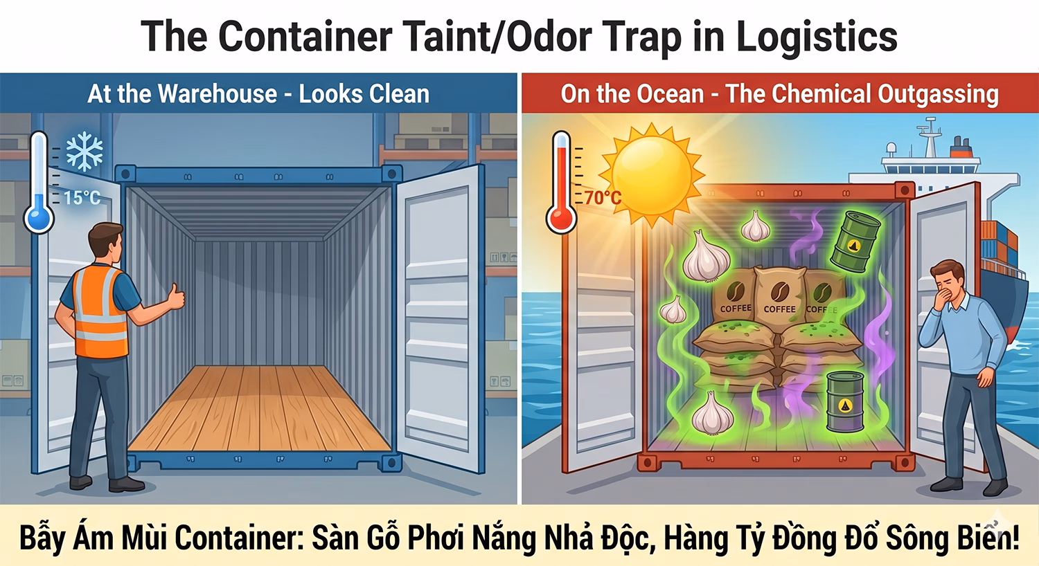 Bẫy “Ám Mùi Container”: Nông Sản Cao Cấp Đổ Sông Đổ Biển Vì Bốc Mùi Tỏi Và Hóa Chất!